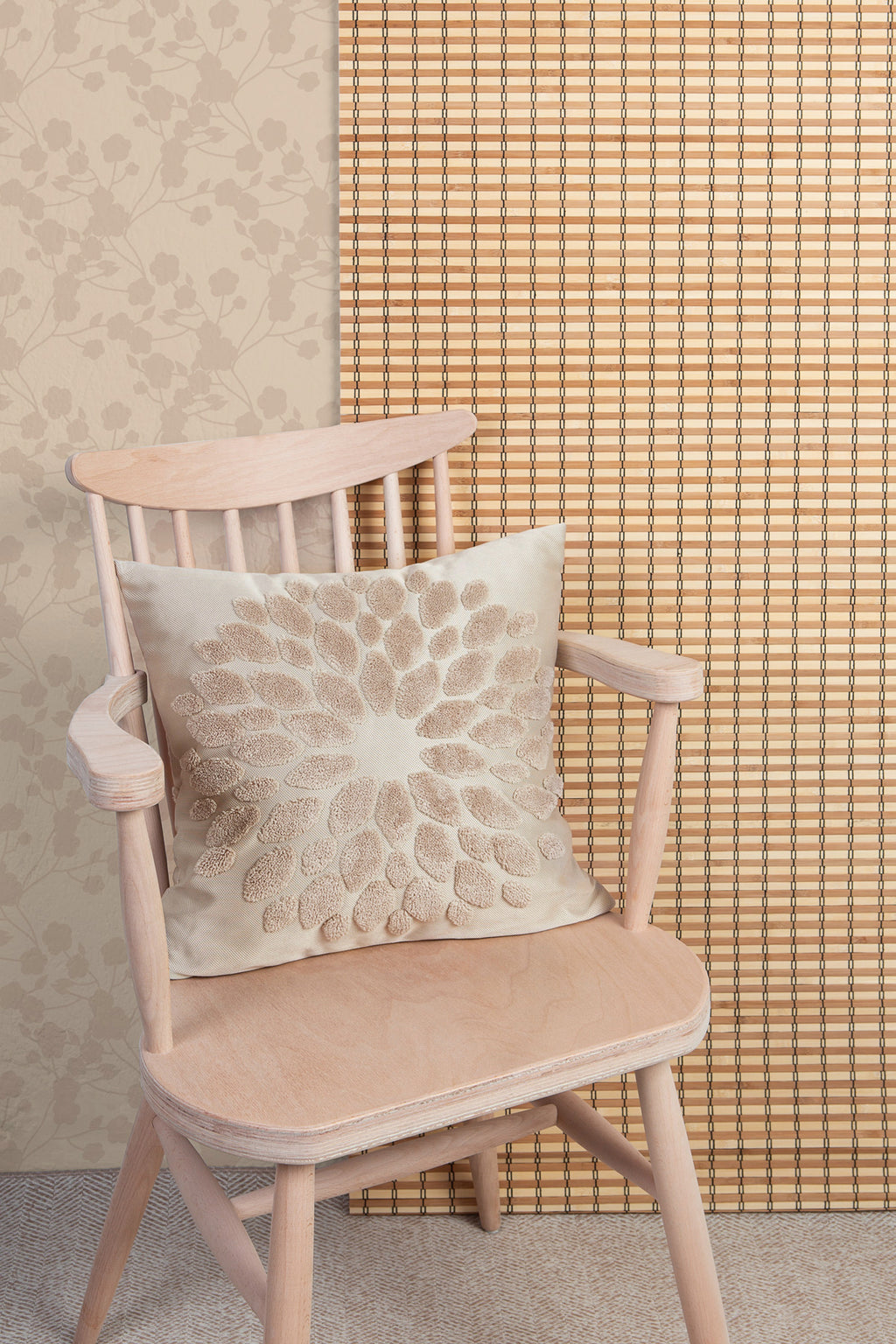 Natural flower cushion on a chair