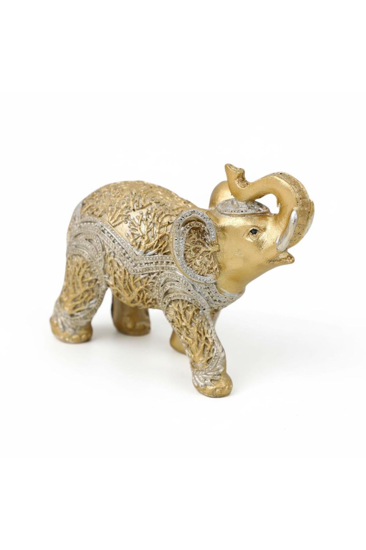 Gold elephant figurine detail