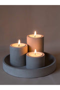 Anthracite concrete tray candle set