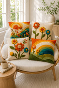 Sunny flowers cushion covers, set of 4
