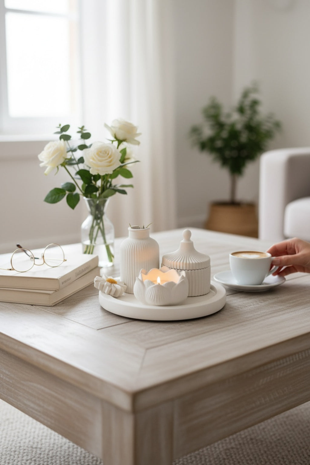 Daisy tray and candle holder