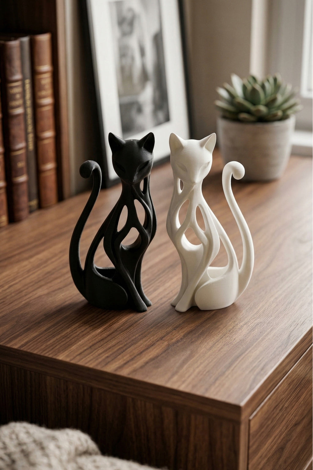 Cat figurines styled