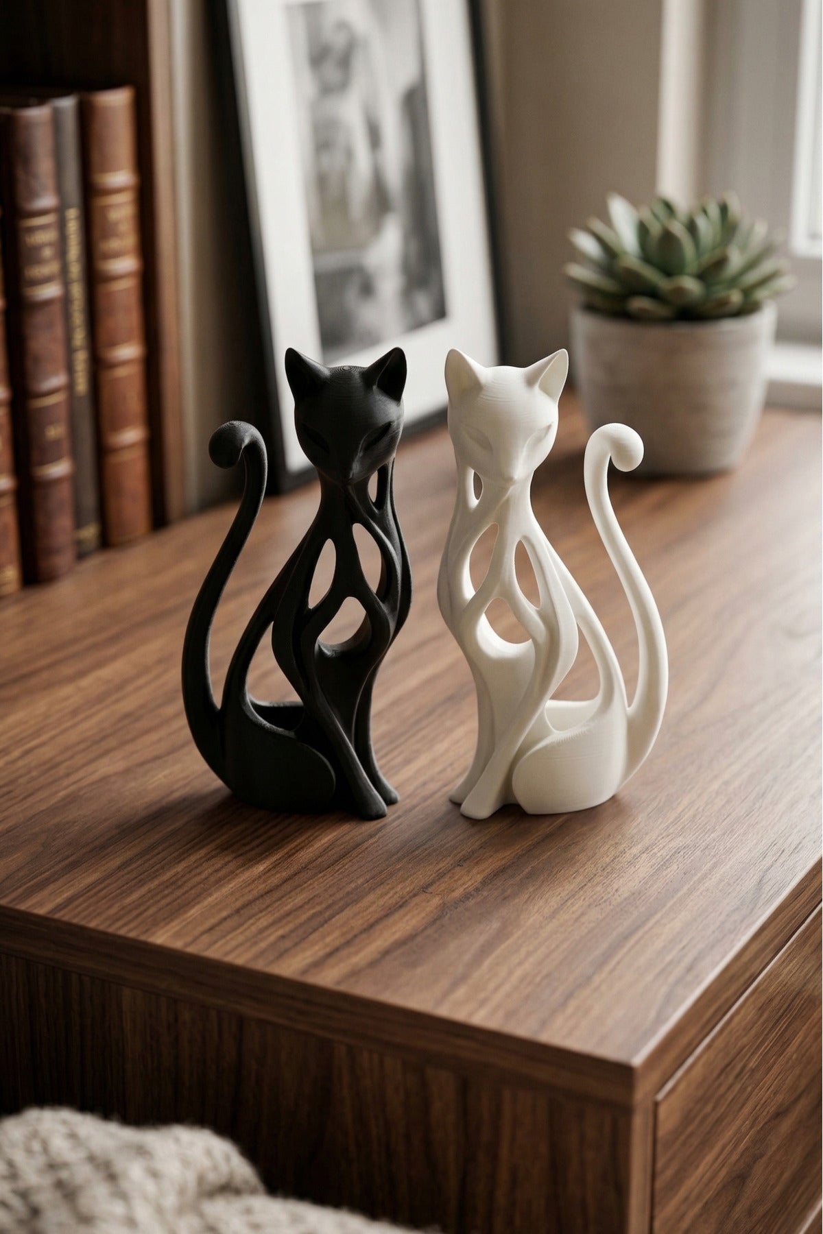 Cat figurines styled