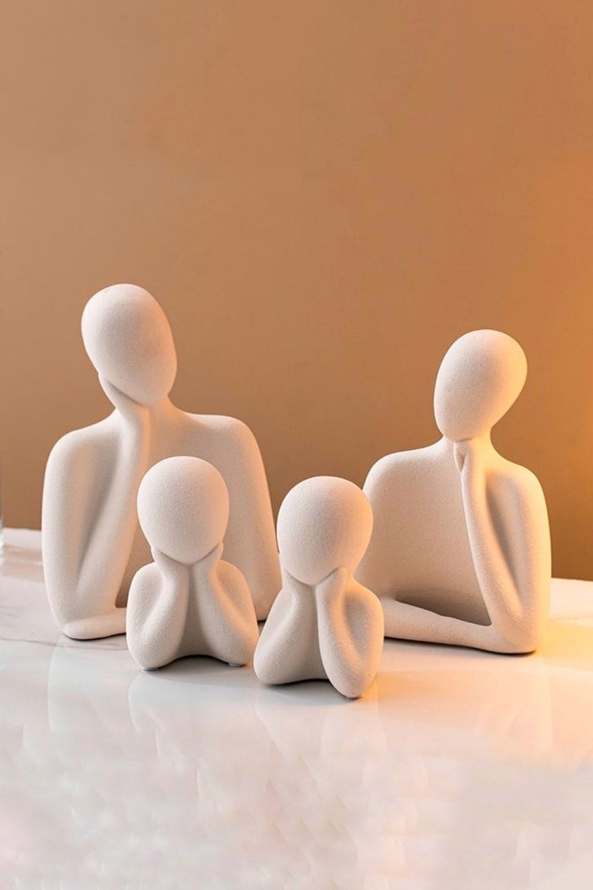 Concrete family figurine set of 4