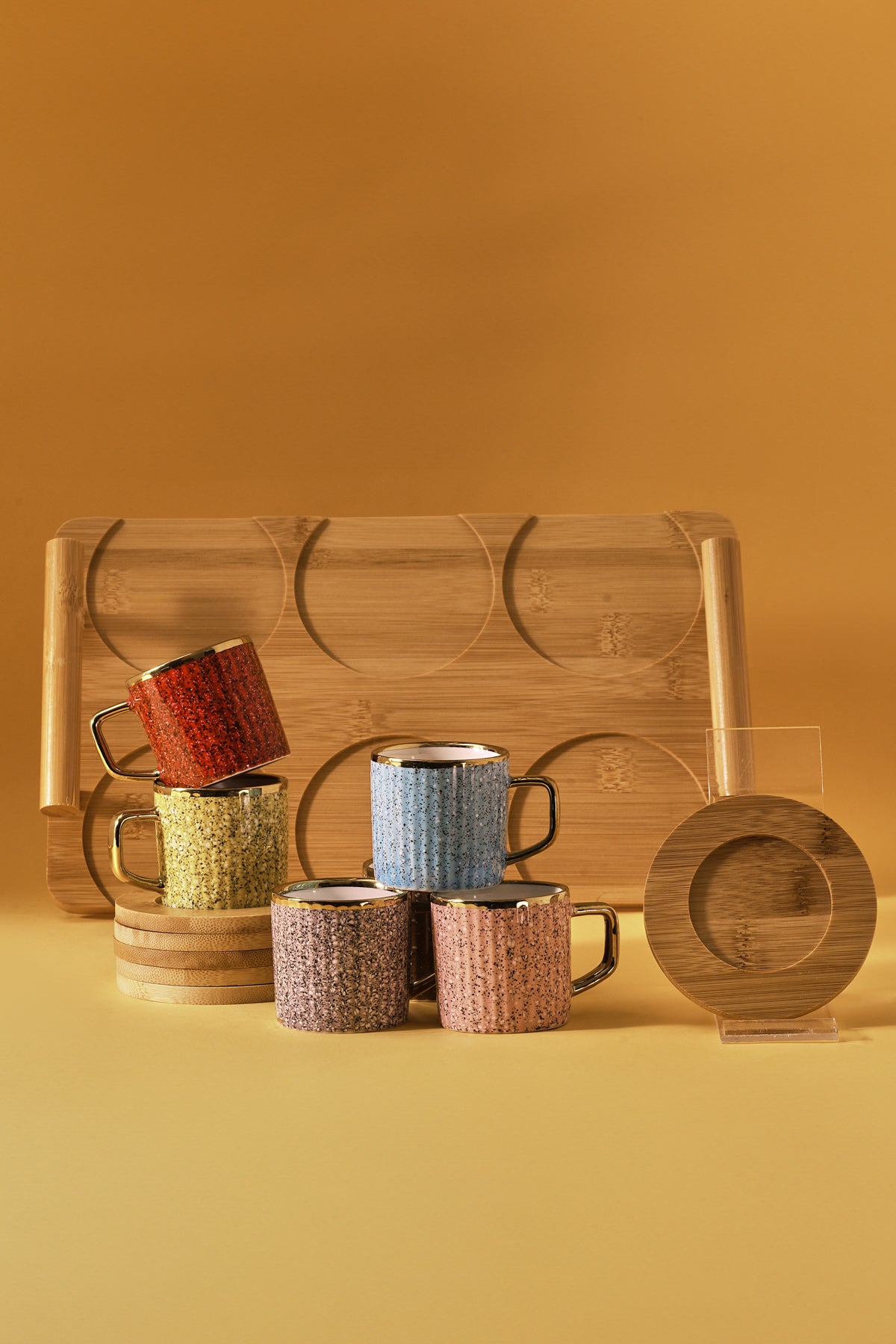 Coloured coffee cups