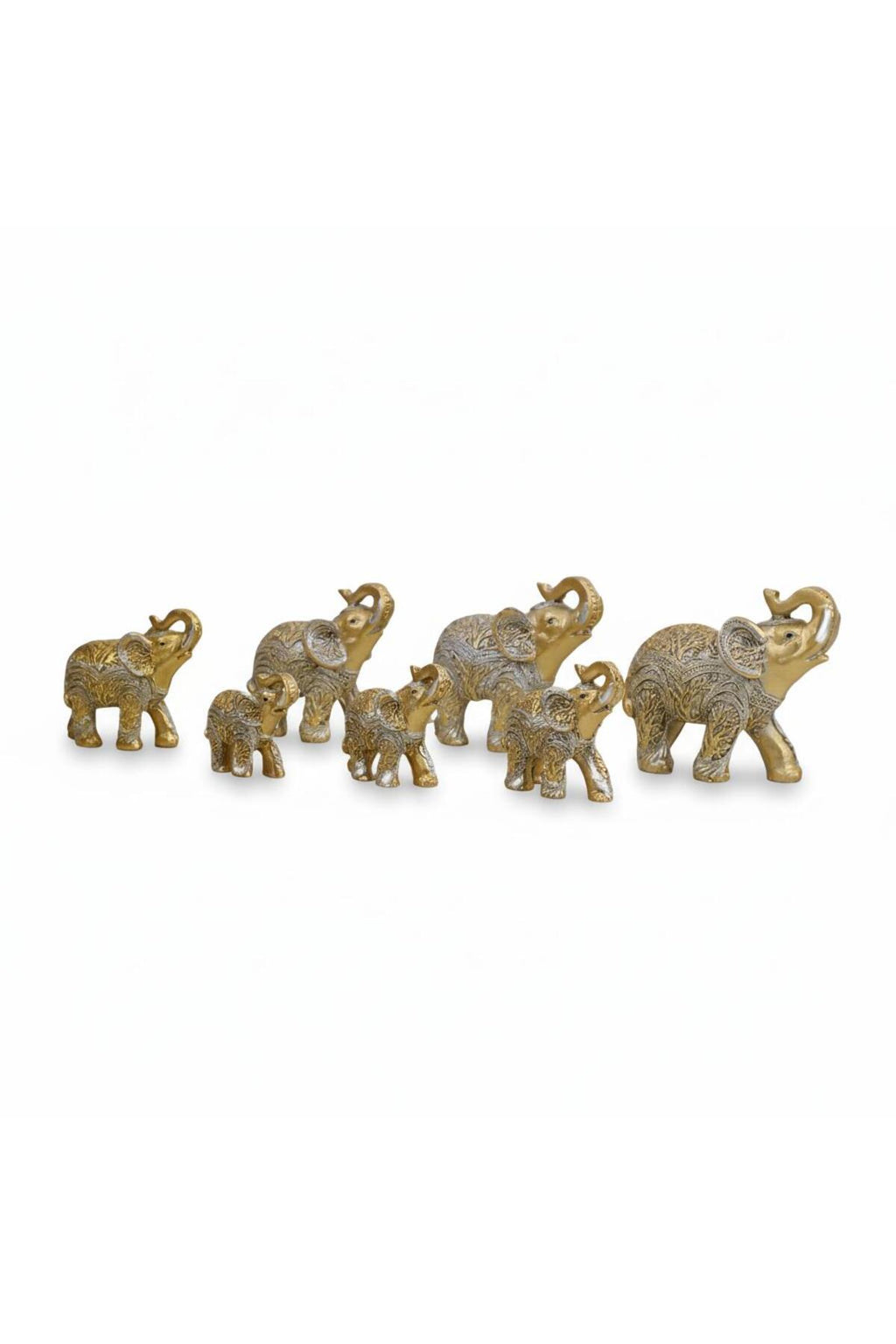 Seven elephants in a row