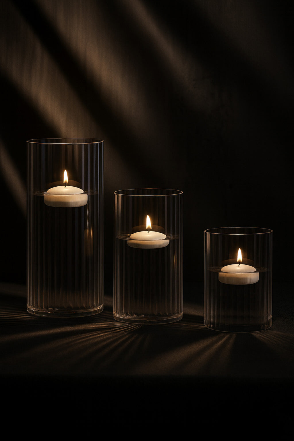 Striped glass vases styled