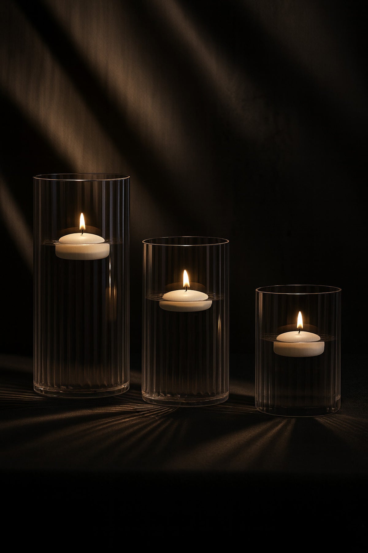 Striped glass vases styled