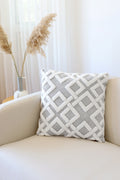 Grey tufted lattice cushion cover