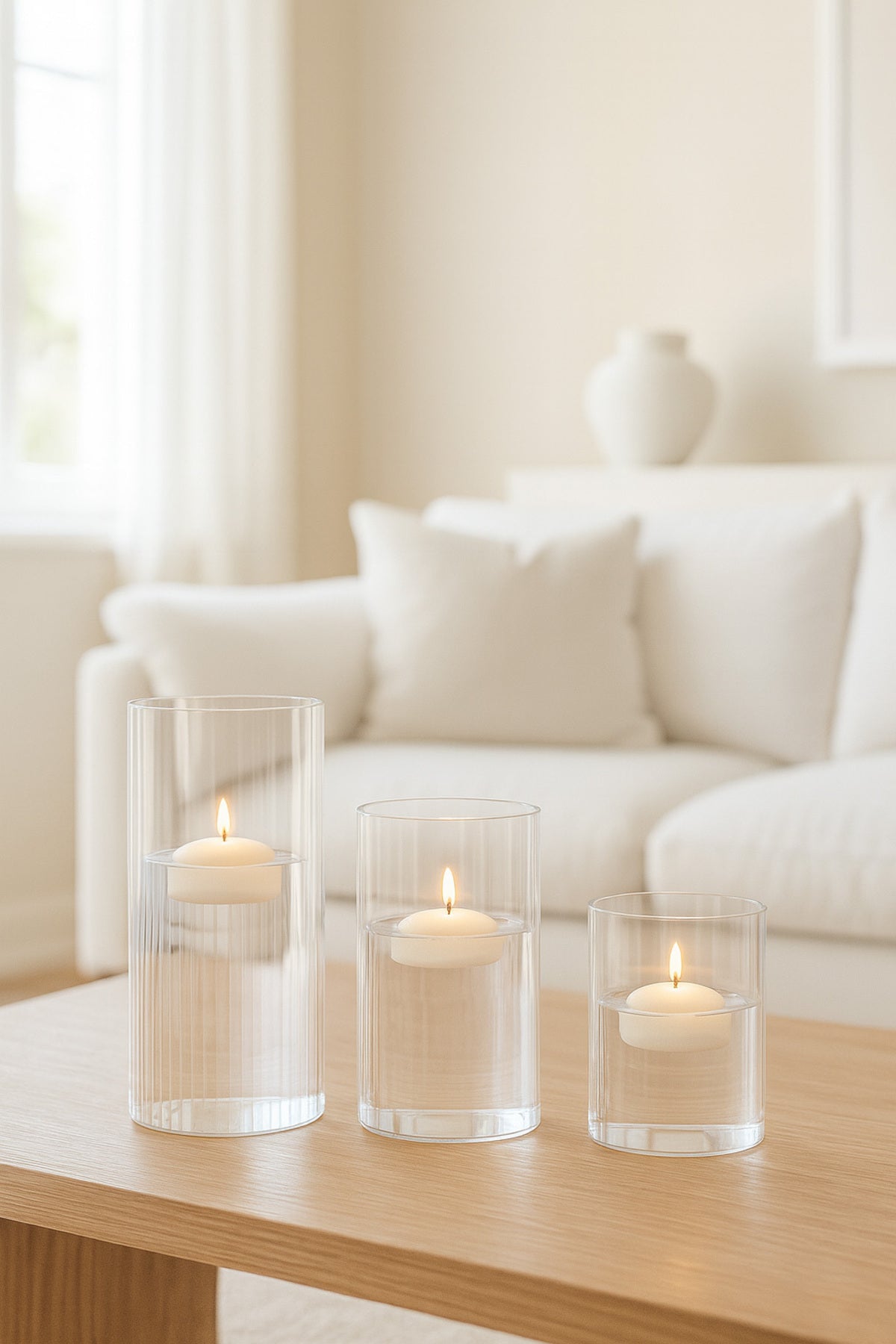 Glass vases with flowers