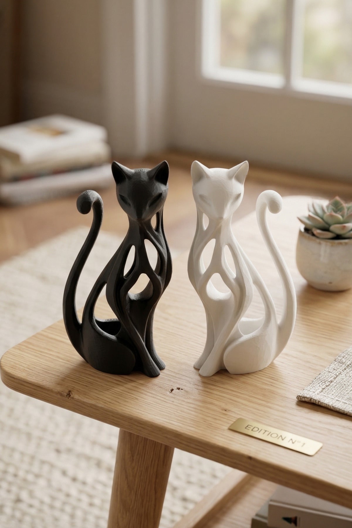 Cat figurine detail