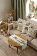 Palm cushion covers and runner set