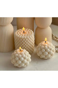Scented candle set of 3 ecru