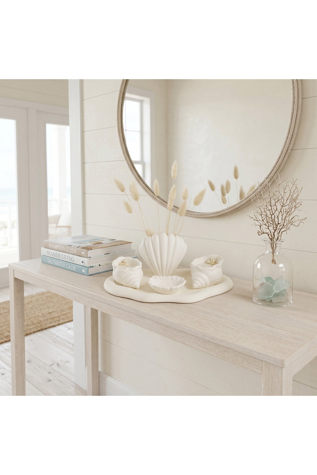 Seashell vase close-up