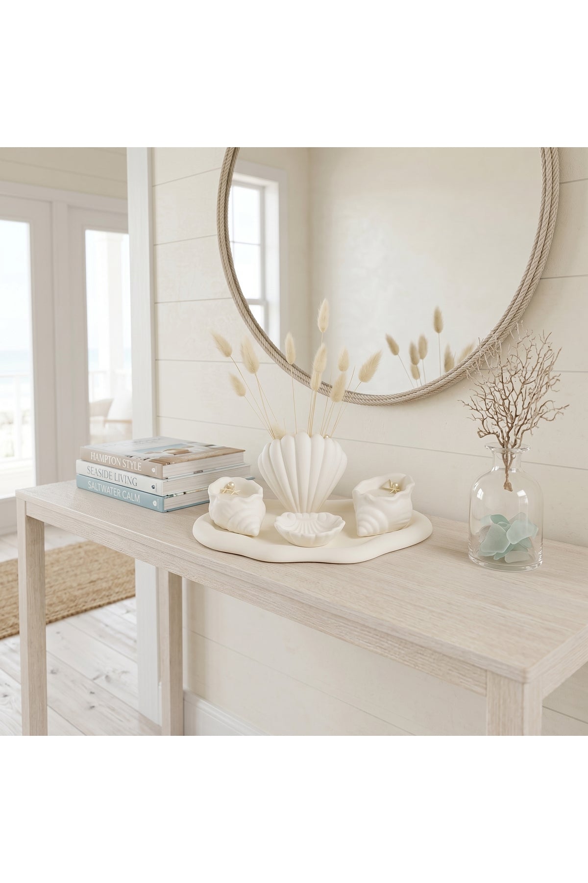 Seashell vase close-up