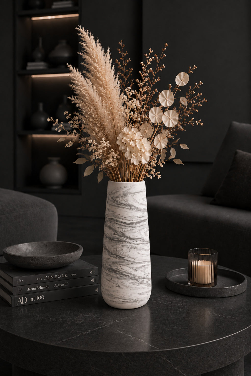 Handmade concrete vase grey
