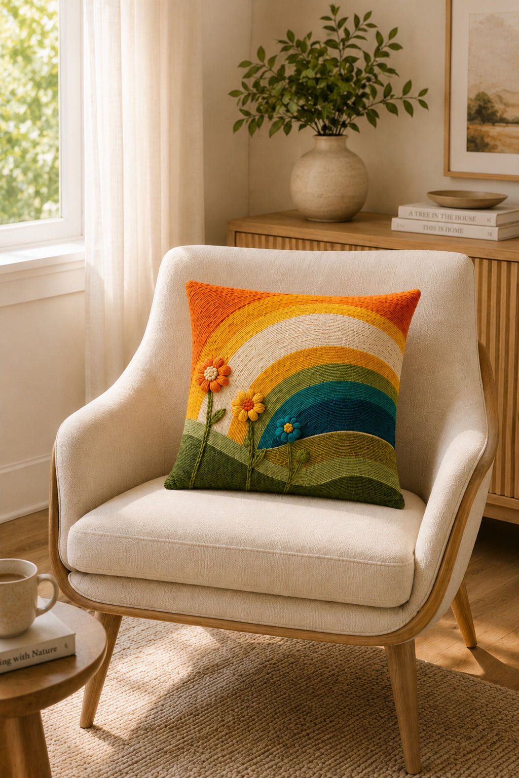 Rainbow cushion cover