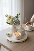 Mini daisy decor set of 5 white and gold