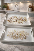 Floral rectangular serving tray set of 2