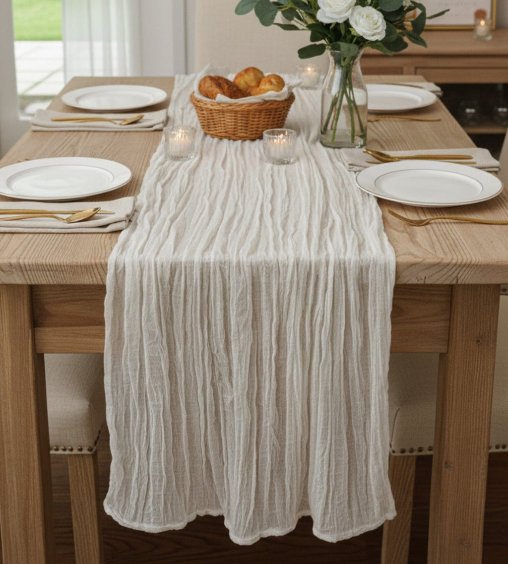 Bohemian Cotton Runner — Beige