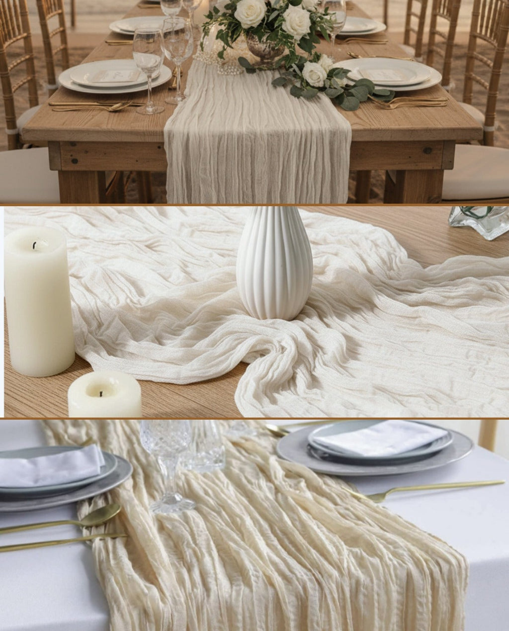 Bohemian Cotton Runner — Beige