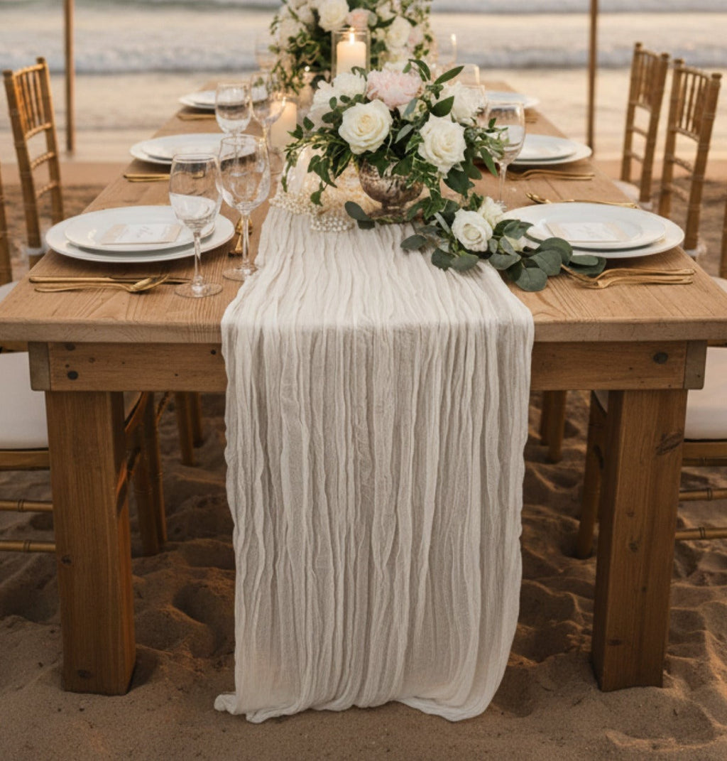 Bohemian Cotton Runner — Beige